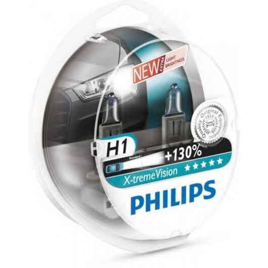  Лампа галогенна Philips H1 X-treme VISION +130%, 3700K, 2шт/блістер 12258XV+S2