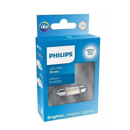 Philips Ultinon Pro6000 C5W 11854WU60X1 white 4000K блістер комплект 1 шт