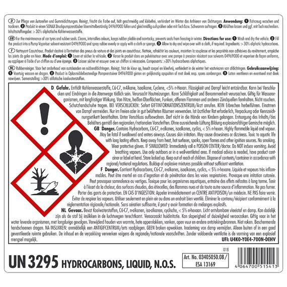 Sonax Rubber Protectant (340505) – средство для ухода за резиновыми элементами, 5 л , изображение 3