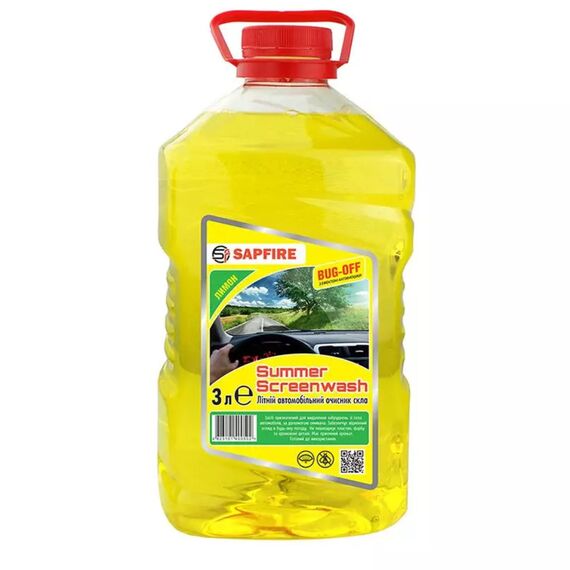 Омыватель стекла летний, 3 л, Sapphire SUMMER SCREENWASH (лимон) (400502) 