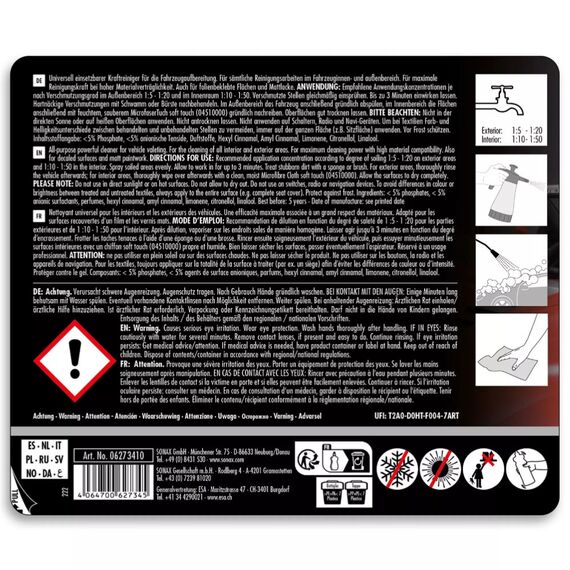 Sonax Profiline Multistar универсальный очиститель экстерьера и интерьера, концентрат 1:200  1 л , изображение 2