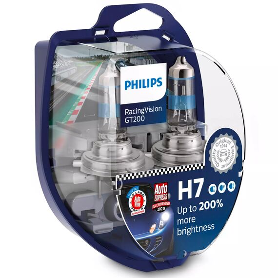 PHILIPS RacingVision GT200 +200% H7 55W 3500K комплект 2 шт 