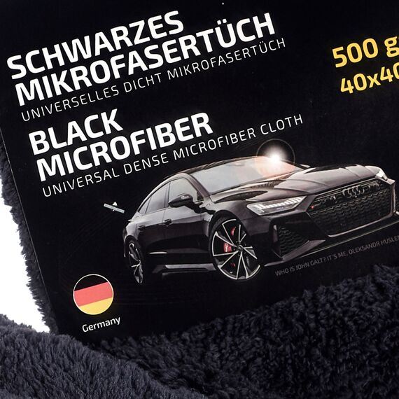 WIPERS Schwarzes MikrofaserTüch черная универсальная салфетка из микрофибры (Германия) 40х40 см 500 gsm , изображение 4