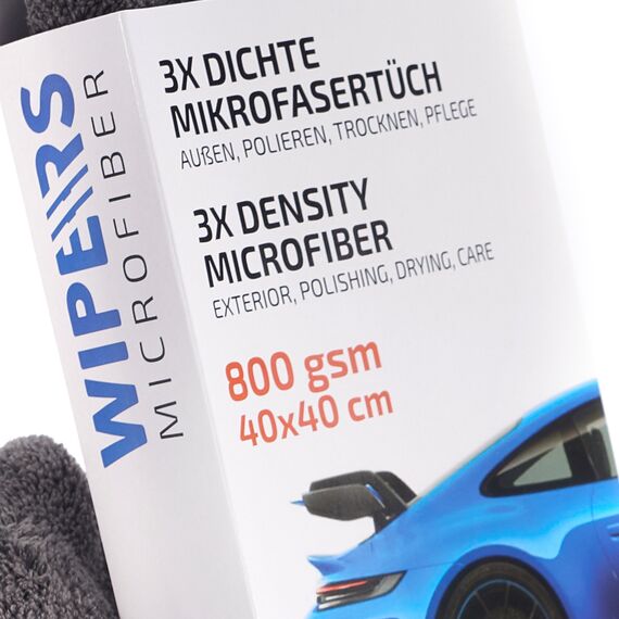 WIPERS 3X Dichte MikrofaserTüch серая плотная салфетка из микрофибры (Германия) 40х40 см 800 gsm , изображение 4