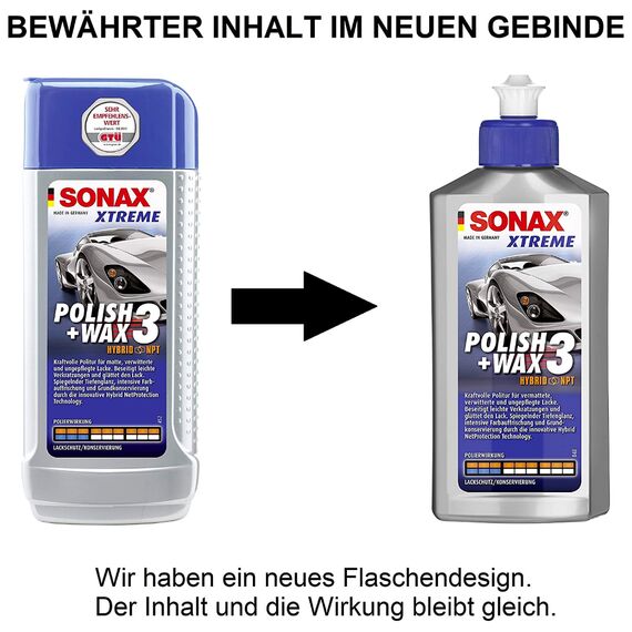 SONAX XTREME Polish + Wax 3 Hybrid NPT очищающий полироль с воском 250 мл, Объем: 250 мл , изображение 7