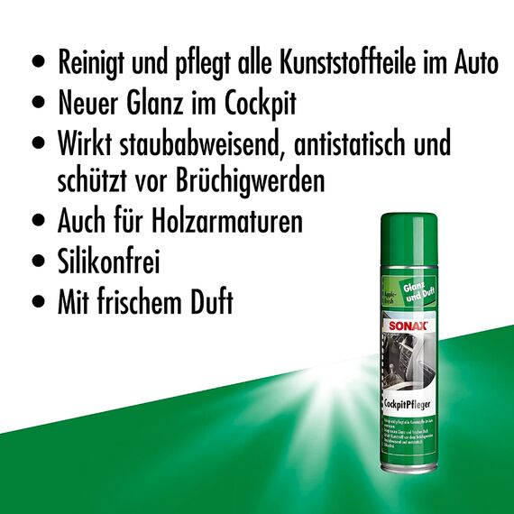 SONAX Cockpitpfleger - apple-fresh очиститель-полироль пластика глянцевый (яблоко) 400 мл , изображение 7