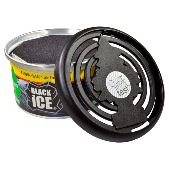 Little Trees Fiber Can Black Ice Air Freshener ароматизатор консерва в подстаканник (под сиденье) с запахом черный лед , изображение 2