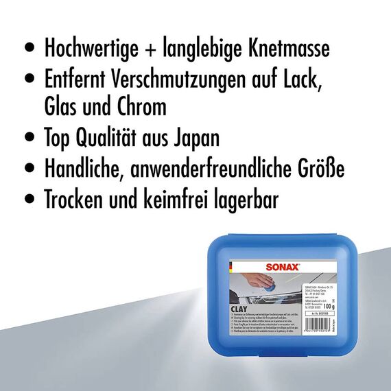 SONAX Clay синяя глина для очистки лакокрасочных поверхностей и стекла 112 г, Цвет: Синий, Объем: 112 г , изображение 5