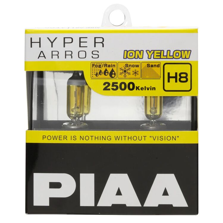 PIAA Hyper Arros Ion Yellow H8 35W 2500K комплект 2 шт, Колірна температура: 2500, Тип лампи: H8