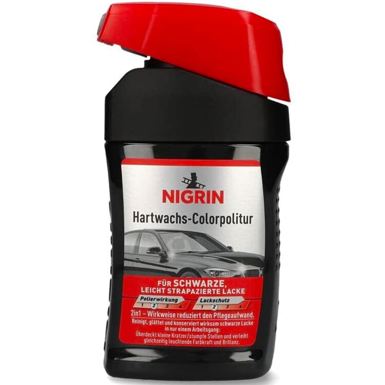 NIGRIN Hartwachs-Colorpolitur Schwarz черный одношаговый полироль с PTFE 300 мл, Цвет: Черный, Количество: 300 мл 