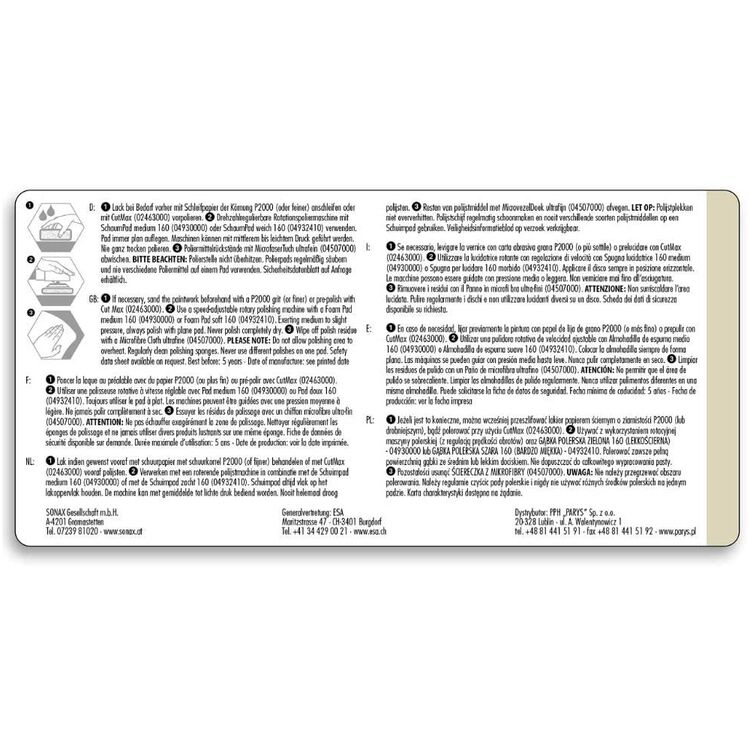 SONAX PROFILINE Perfect Finish 04-06 паста для финишной полировки автомобиля 1 л, Количество: 1 л , изображение 8