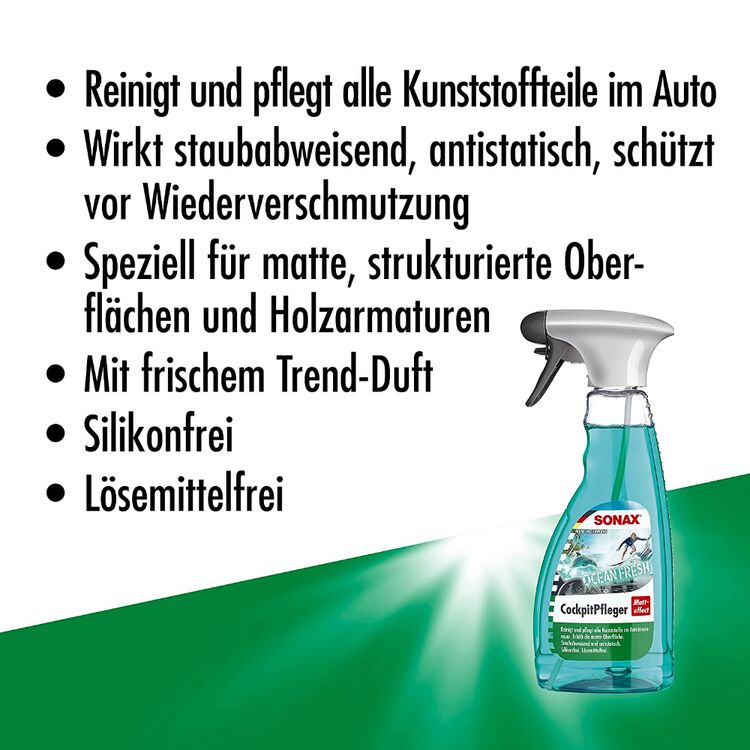 SONAX Cockpitpfleger Ocean-Fresh матовый полироль для пластика (океанская свежесть) 500 мл , изображение 7