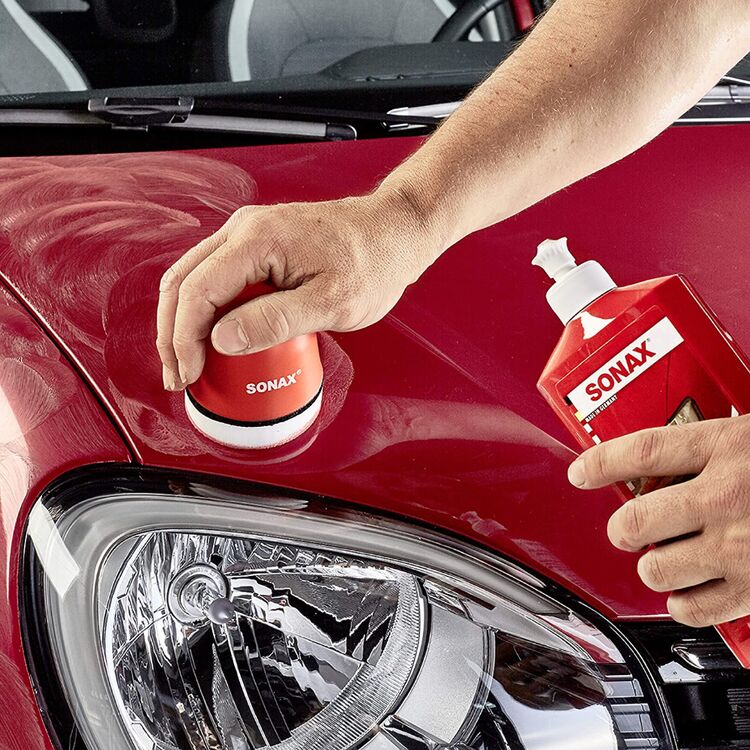 SONAX Polish +Wax Color красный полироль тефлон с воском 500 мл, Цвет: Красный, Количество: 500 мл , изображение 2