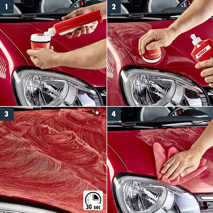 SONAX Polish +Wax Color красный полироль тефлон с воском 500 мл, Цвет: Красный, Количество: 500 мл , изображение 3