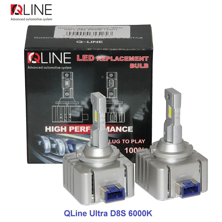 Qline Ultra D8S 65W 6000K комплект 2 шт, зображення 2