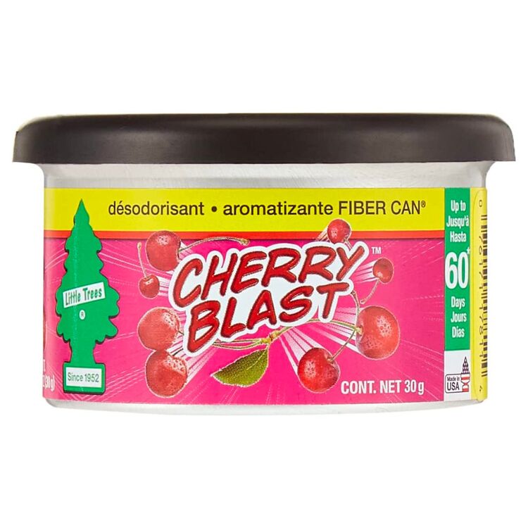 Little Trees Fiber Can Cherry Blast Air Freshener ароматизатор консерва в подстаканник (под сиденье) с запахом вишни , изображение 4