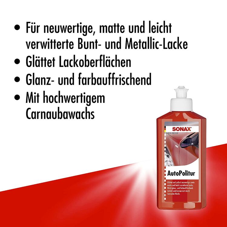 SONAX Auto Politur финишный полироль с воском для авто 250 мл, Количество: 250 мл , изображение 8