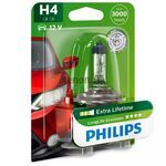 PHILIPS LongLife EcoVision 4x H4 60/55W 3100K (блистер) 1 шт 