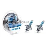 Лампа галогенная Philips H4 WhiteVision +60%, 4300K, 2шт/блистер 12342WVUSM 
