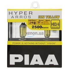PIAA Hyper Arros Ion Yellow HB3 55W 2500K комплект 2 шт, Тип лампы: HB3, Цветовая температура: 2500 