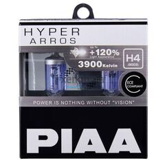 PIAA Hyper Arros H4 +120% 55/60W 3900K комплект 2 шт, Тип лампы: H4, Цветовая температура: 3900 