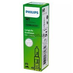 PHILIPS LongLife EcoVision 4x H1 55W 3100K (картон) 1 шт 