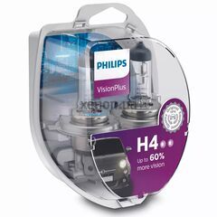 PHILIPS VisionPlus +60% H4 60/55W 3200K комплект 2 шт 
