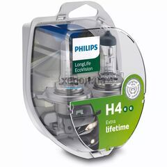 PHILIPS LongLife EcoVision 4x H4 60/55W 3100K комплект 2 шт 