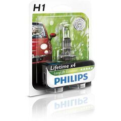 Лампа галогенная Philips H1 LongLife EcoVision, 1шт/блистер 12258LLECOB1 