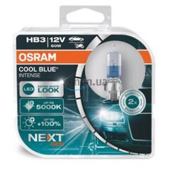 Лампа галогенная Osram HB3 12V 60W P20d Cool Blue Intense Next Gen +100% 2шт/комп (9005CBN-HCB)