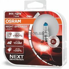 Лампа галогенная Osram 64150NL H1 Night Breaker Laser NG +150% 55W 12V P14,5s HardDuopet 