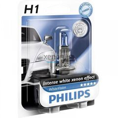  Лампа галогенна Philips H1 Cristal Vision, 4300K, 1шт/блістер 12258CVB1