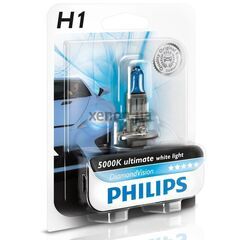  Лампа галогенна Philips H1 Diamond Vision, 5000K, 1шт/блістер 12258DVB1