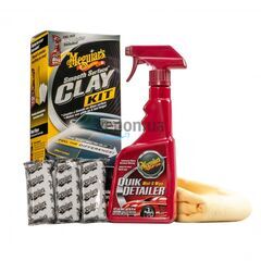 Meguiars Smooth Surface Clay kit набор для максимальной очистки кузова, Цвет: Белый, Объем: 3 х 60 г 
