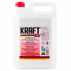 KRAFT G12 антифриз красный 5 л, Цвет: Красный, Объем: 5 л 
