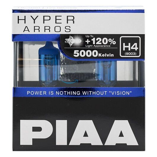 PIAA Hyper Arros H4 +120% 55/60W 5000K комплект 2 шт, Тип лампы: H4, Цветовая температура: 5000 