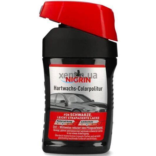 NIGRIN Hartwachs-Colorpolitur Schwarz черный одношаговый полироль с PTFE 300 мл, Цвет: Черный, Объем: 300 мл 