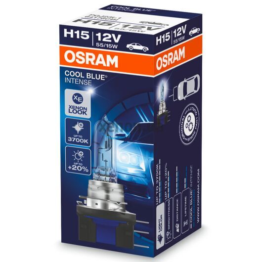 OSRAM Cool Blue Intense H15 55/15W 4200K картон 1 шт, Тип лампы: H15, Цветовая температура: 4200 