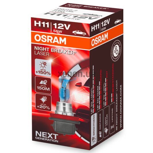 OSRAM Night Breaker Laser H11 55W 3900K (картон) 1 шт, Тип лампы: H11, Цветовая температура: 3900