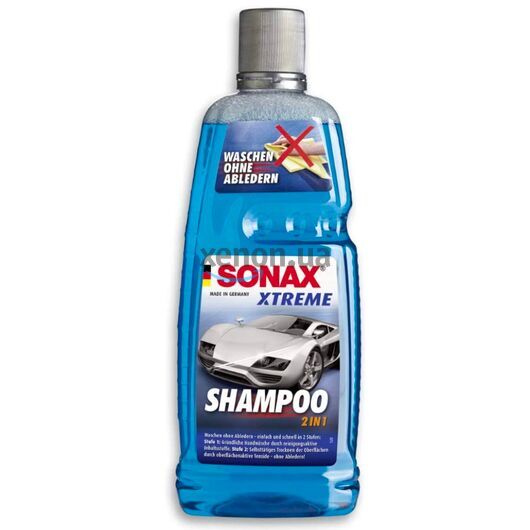 SONAX XTREME Shampoo 2 в 1 автошампунь, що швидкосохне, мийка без сушіння 1 л