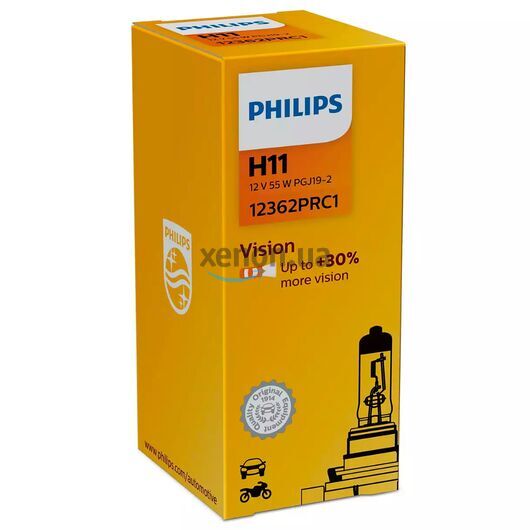 PHILIPS Vision +30% H11 55W 3200K картон 1 шт 