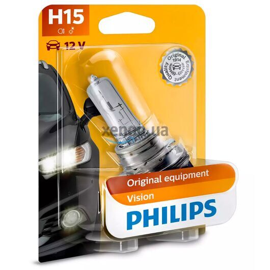 PHILIPS Vision +30% H15 55/15W 3200K (блистер) 1 шт 