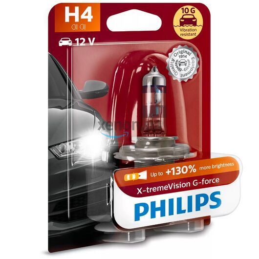 PHILIPS X-tremeVision G-force +130% H4 60/55W 3500K 1 шт
