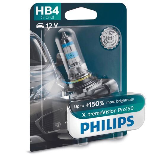PHILIPS X-tremeVision Pro150 +150% HB4 51W 3450K 1 шт 