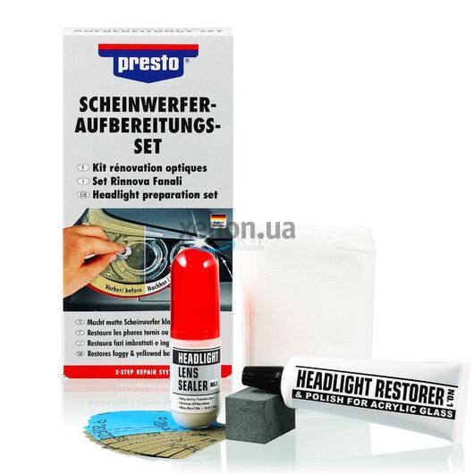 Presto Sheinwerfer Aufbereitungs Set 2-компонентный набор для восстановления фар 