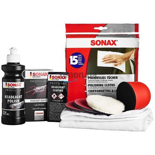 SONAX PROFILINE Headlight Restoration Kit набор для реставрации и защиты пластиковых фар 325 мл 