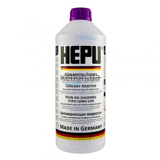 HEPU G12+ (G12 PLUS) антифриз фіолетовий 1,5 л, Колір: Фиолетовій, Обʼєм: 1,5 л