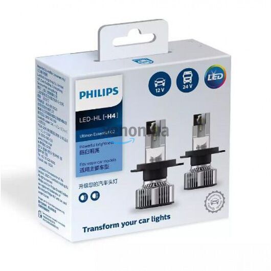 Лампы светодиодные PHILIPS 11342UE2X2 H4 21W 12-24V Ultinon Essential G2 6500K 