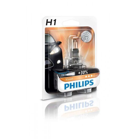 Лампа галогенная Philips H1 Vision, 3200K, 1шт/блистер 12258PRB1 