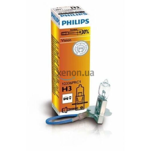 Лампа галогенная Philips H3 Vision, 3200K, 1шт/картон 12336PRC1 